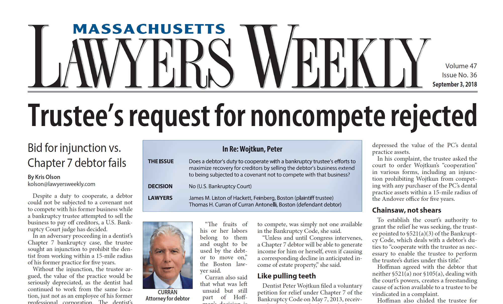 Blog 11 Debtor cannot be bound by noncompete
