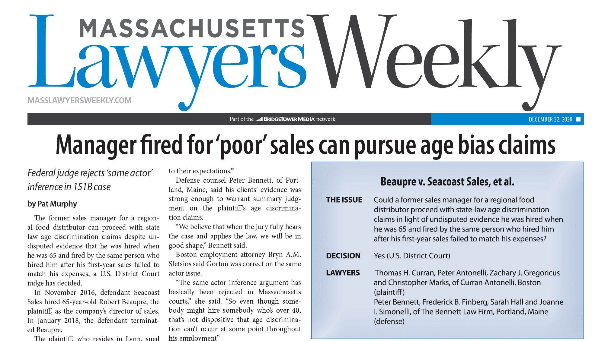Blog 1 Manager fired for ‘poor’ sales can pursue age bias claims