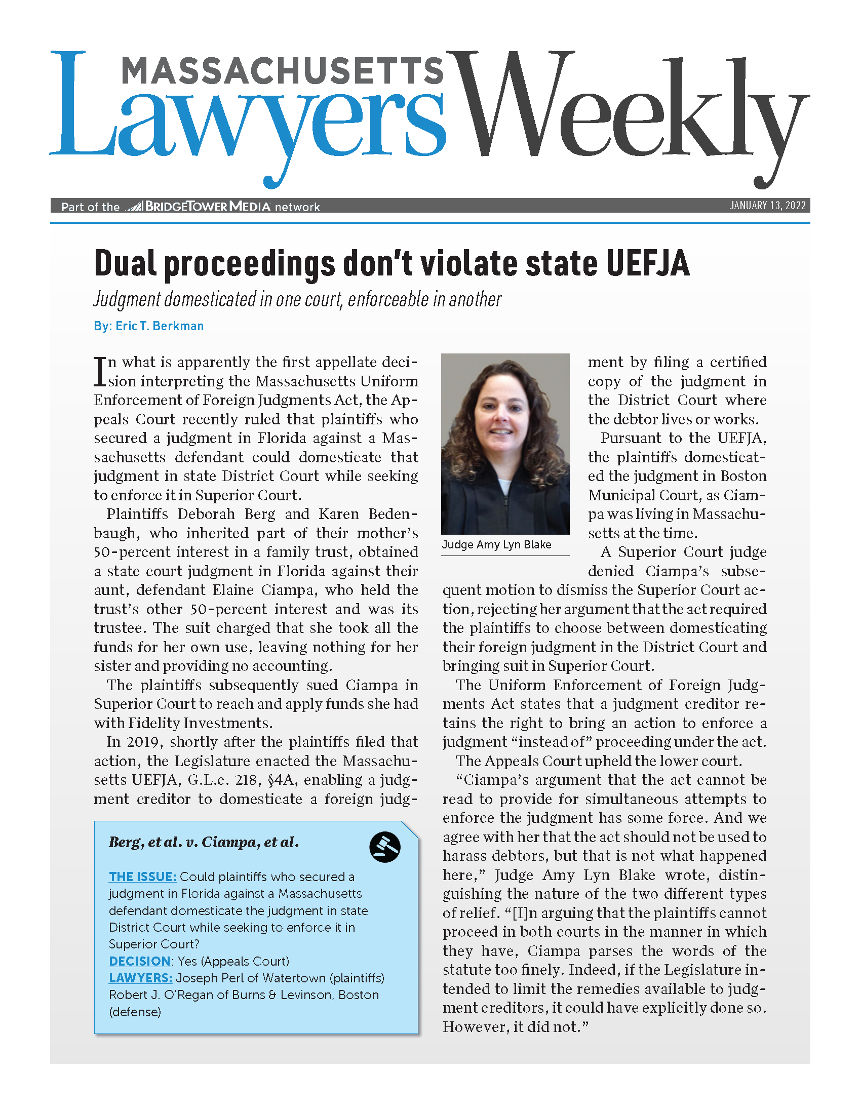 Dual proceedings don’t violate state UEFJA 1