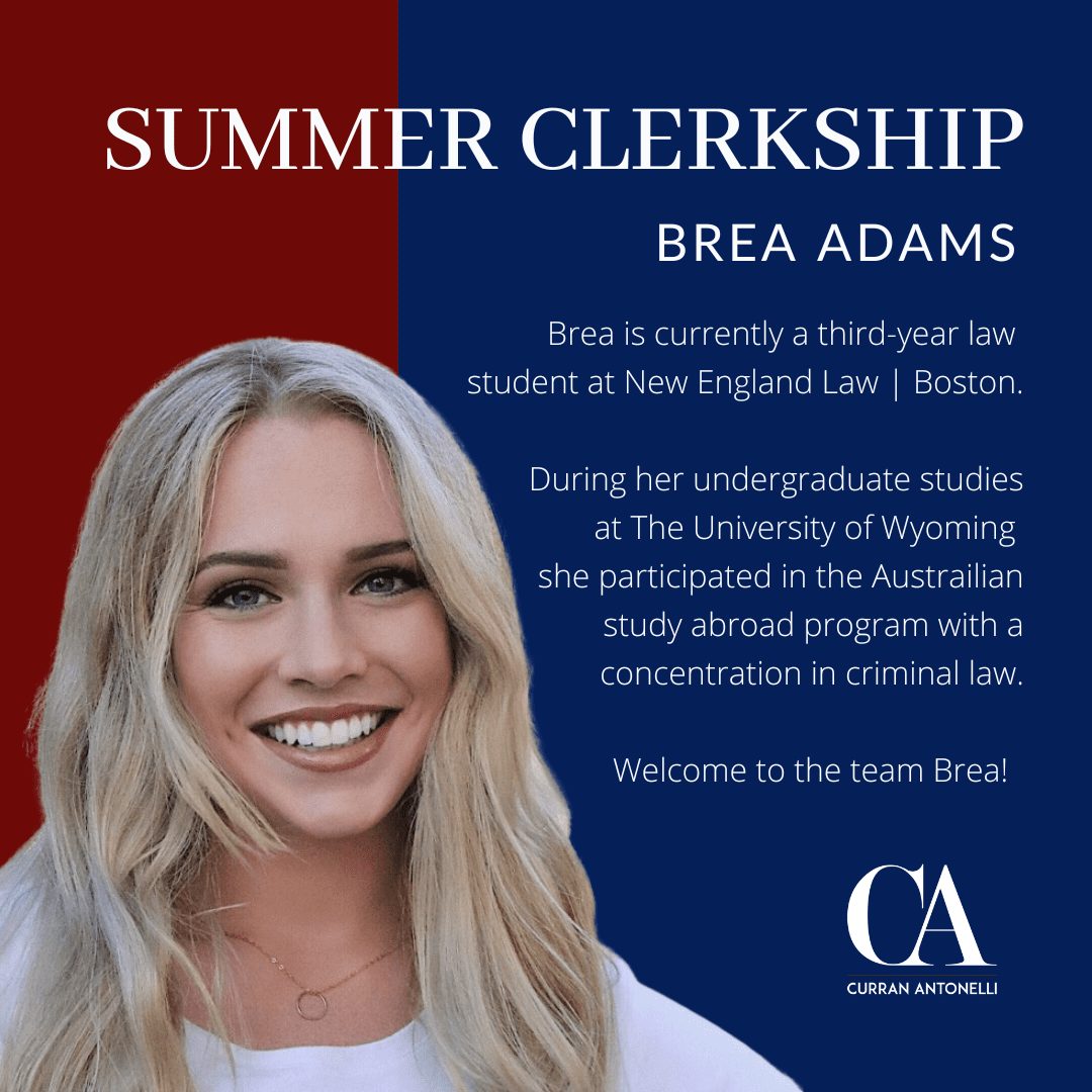 Join us in welcoming Brea to the Firm! #summerclerkship #curranantonelli