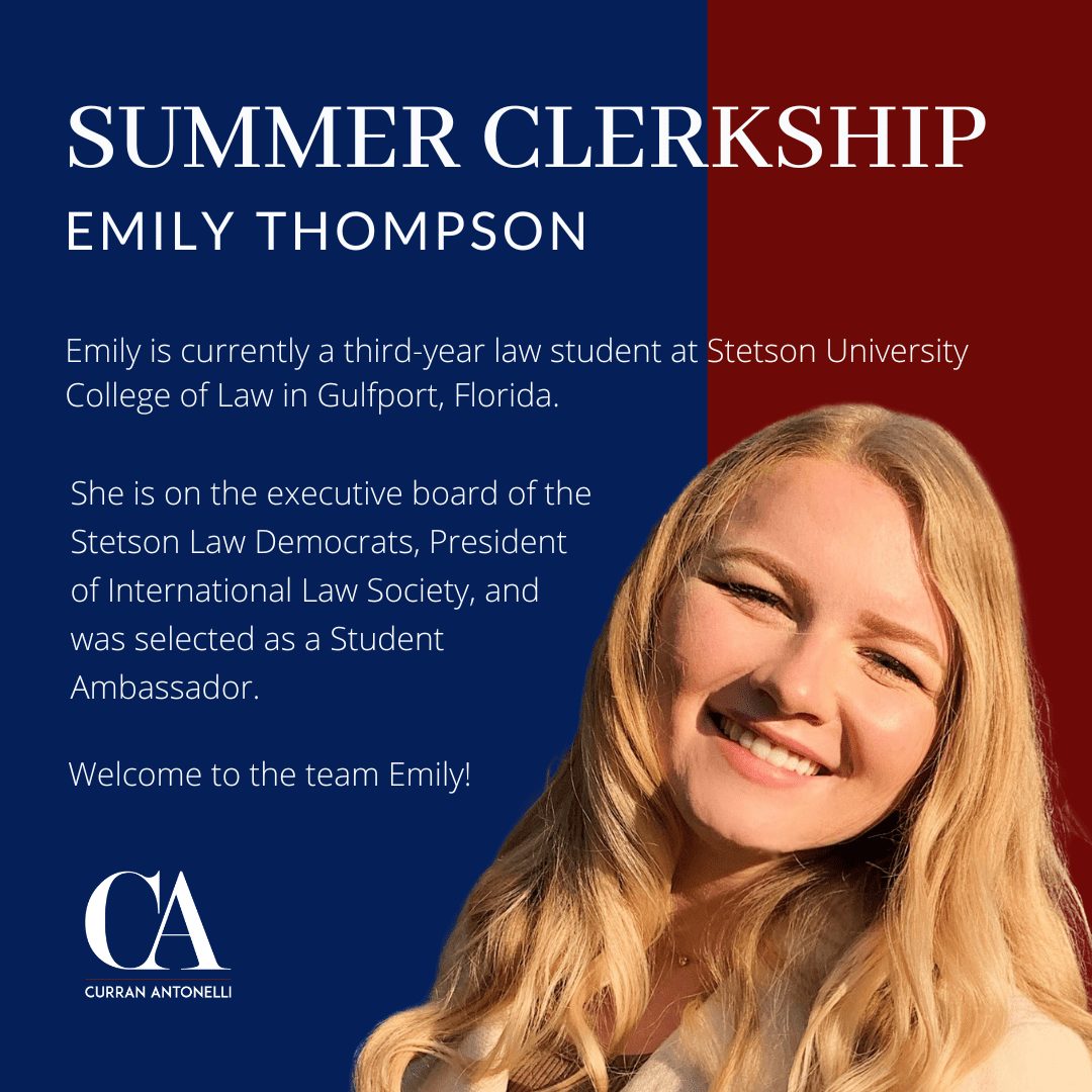 Join us in welcoming Emily to the Firm! #summerclerkship #curranantonelli
