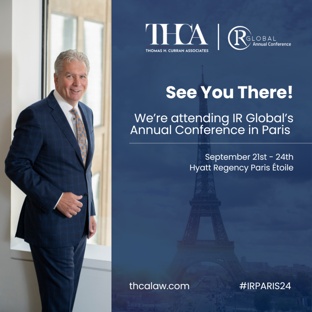 Thomas H. Curran Associates will attend IR Global's Annual Conference in Paris as a Headline Sponsor 23