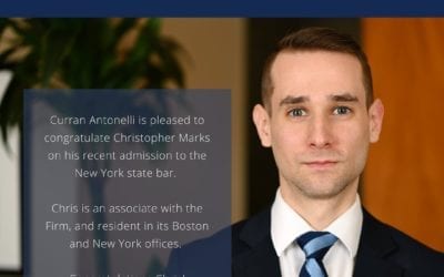 The Firm is pleased to congratulate Christopher Marks on his recent admission to the New York state bar!