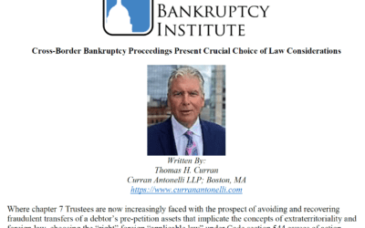 Choice of law a crucial consideration in cross-border bankruptcy proceedings