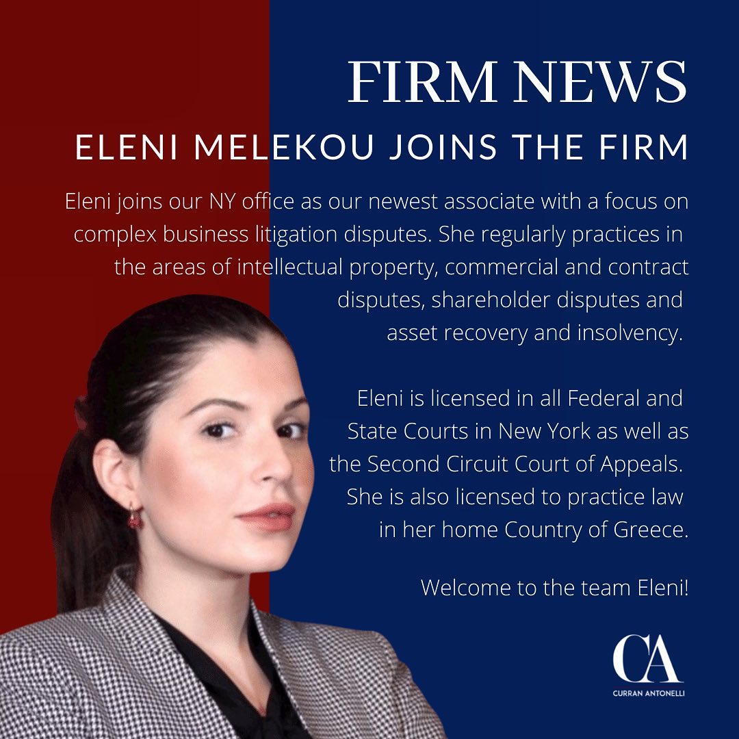 FIRM NEWS Join us in welcoming our newest New York associate to the CA team273437500 3199501170329000 3400609291879930839 n