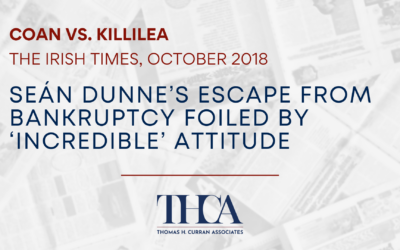 Seán Dunne’s escape from bankruptcy foiled by ‘incredible’ attitude (October 2018)